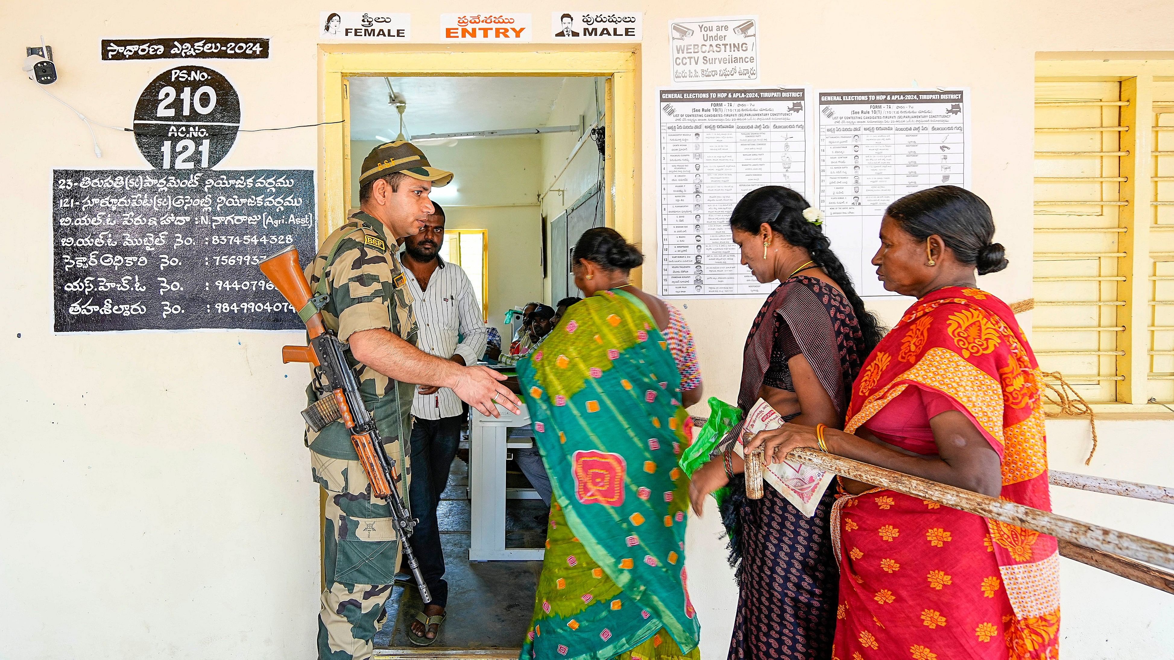 <div class="paragraphs"><p>People arrive to cast their vote.</p></div>