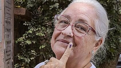 <div class="paragraphs"><p>Veteran actor Nafisa Ali after casting her vote at a polling booth during the sixth phase of Lok Sabha elections, in New Delhi.</p></div>