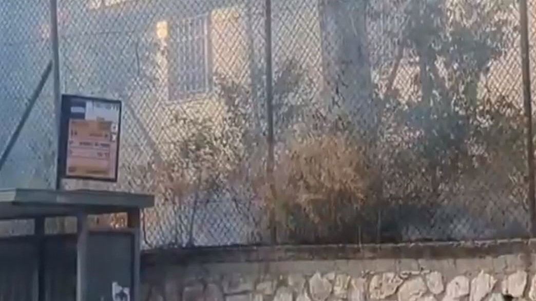 <div class="paragraphs"><p>Screengrab of a video showing smoke rising from the UNRWA compound in Jerusalem.</p></div>