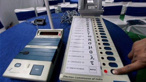 <div class="paragraphs"><p>File photo showing an EVM inside a polling booth.</p></div>