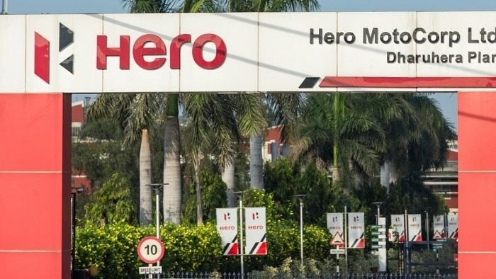 <div class="paragraphs"><p>Hero MotoCorp logo seen on a outlet banner.</p></div>