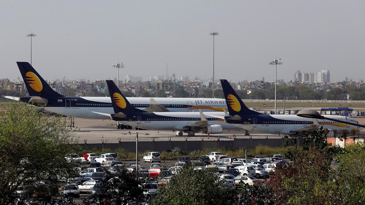 <div class="paragraphs"><p>Jet Airways aircraft are seen parked at the Indira Gandhi International Airport in New Delhi.</p></div>