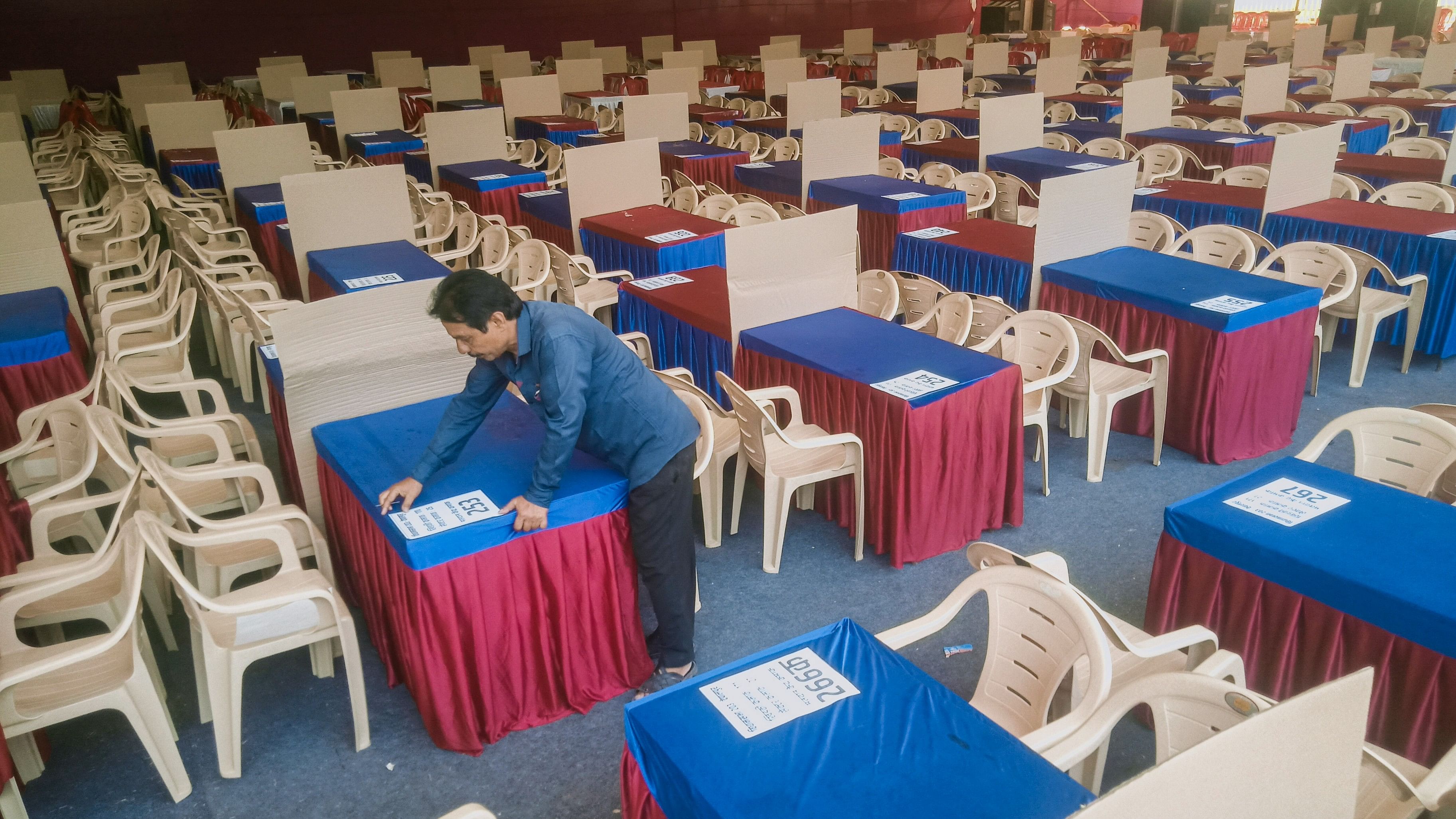 <div class="paragraphs"><p>Preparation for the distribution of EVMs and other election material for the fourth phase of Lok Sabha elections, in Indore, Saturday.</p></div>