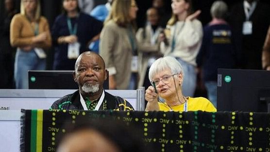 <div class="paragraphs"><p>National chairperson of the African National Congress Gwede Mantashe looks at the result board at the National Results Operation Centre of the Electoral Commission of South Africa (IEC), which serves as an operational hub where results of the national election are displayed, in Midrand, South Africa.</p></div>