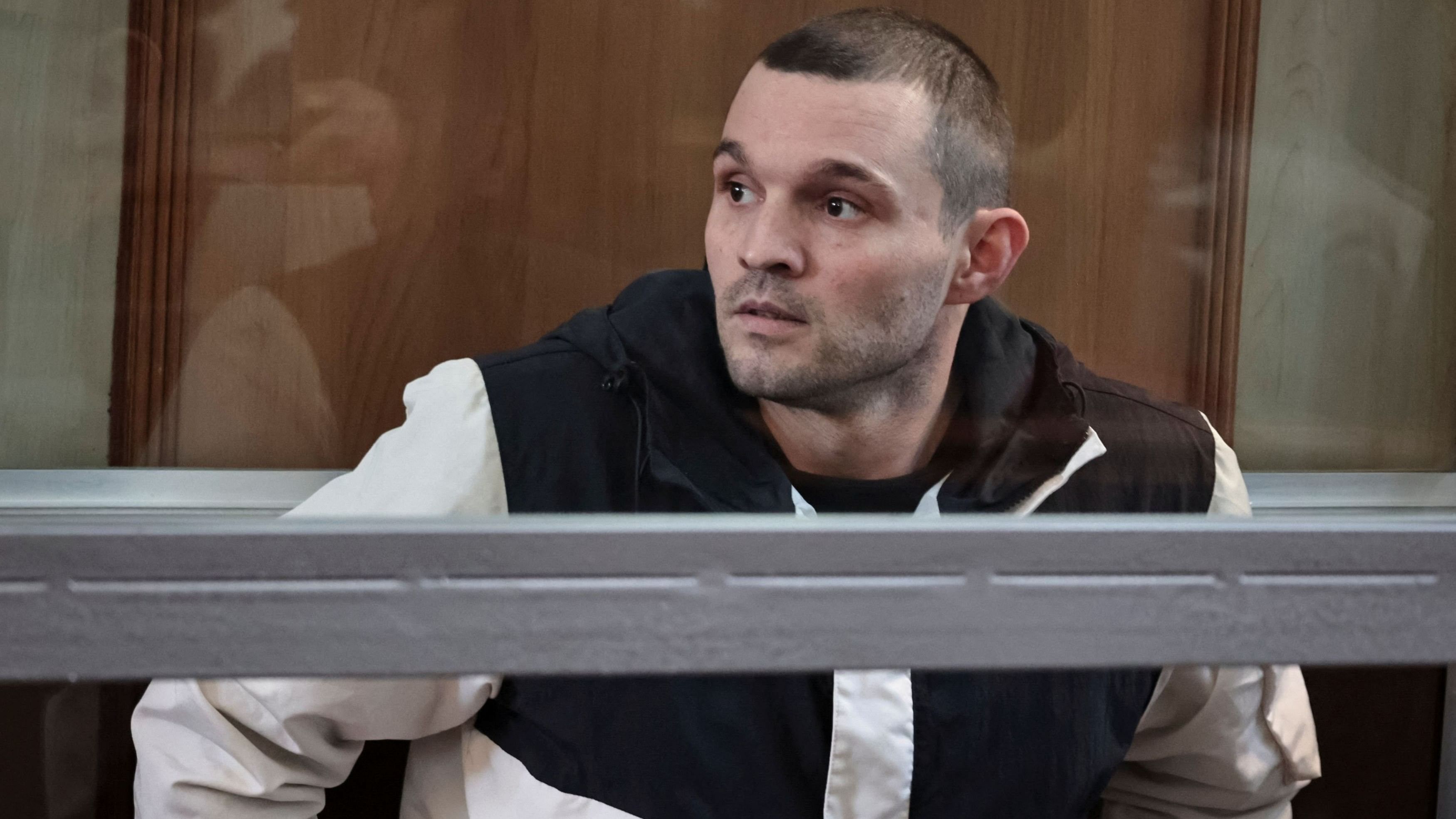 <div class="paragraphs"><p>Gordon Black, a US Army staff sergeant, who was detained in Russia on May 2 on suspicion of stealing from a woman he was in a relationship with, appears in a court in Vladivostok, Russia.</p></div>