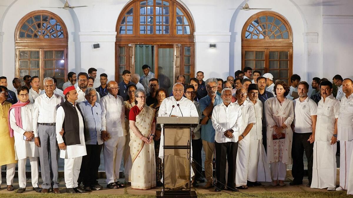 <div class="paragraphs"><p>Indian National Developmental Inclusive Alliance (I.N.D.I.A.) members meeting in New Delhi.</p></div>