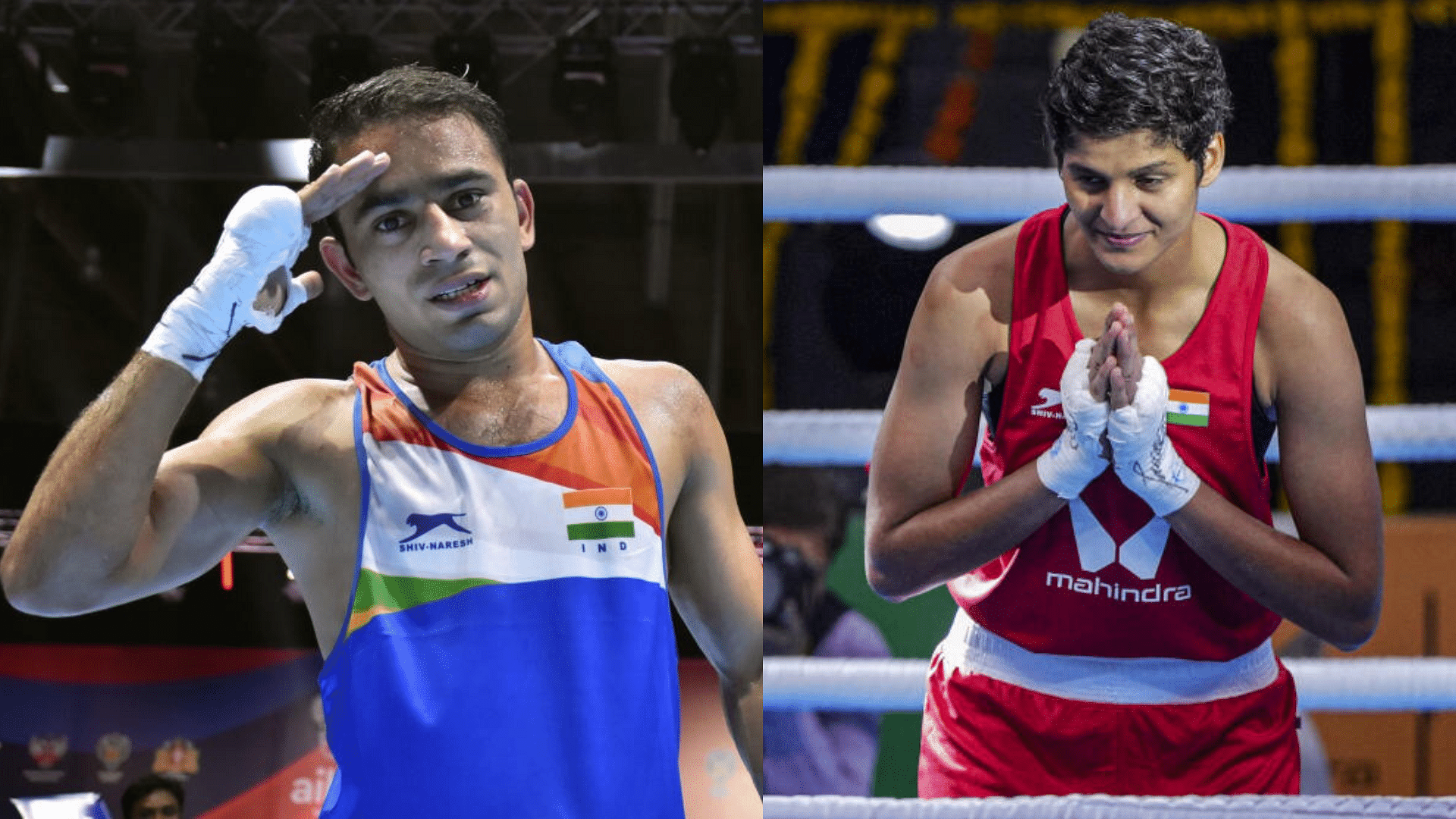 <div class="paragraphs"><p>Boxers Amit Panghal (L), Jaismine&nbsp;Lamboria (R)</p></div>