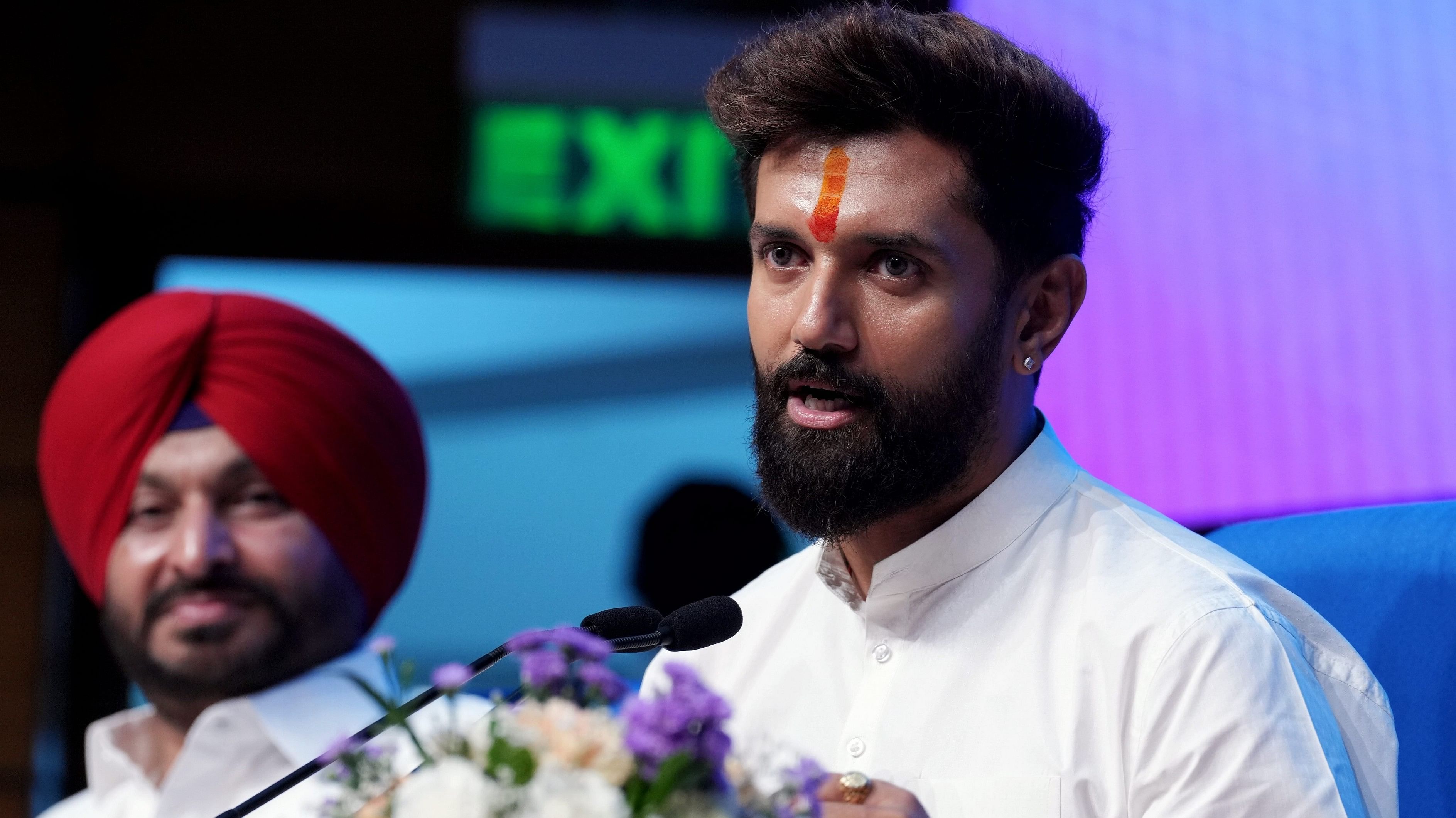 <div class="paragraphs"><p>Union Minister and LJP (Ram Vilas) Chief Chirag Paswan addresses a press conference, in New Delhi.&nbsp;</p></div>