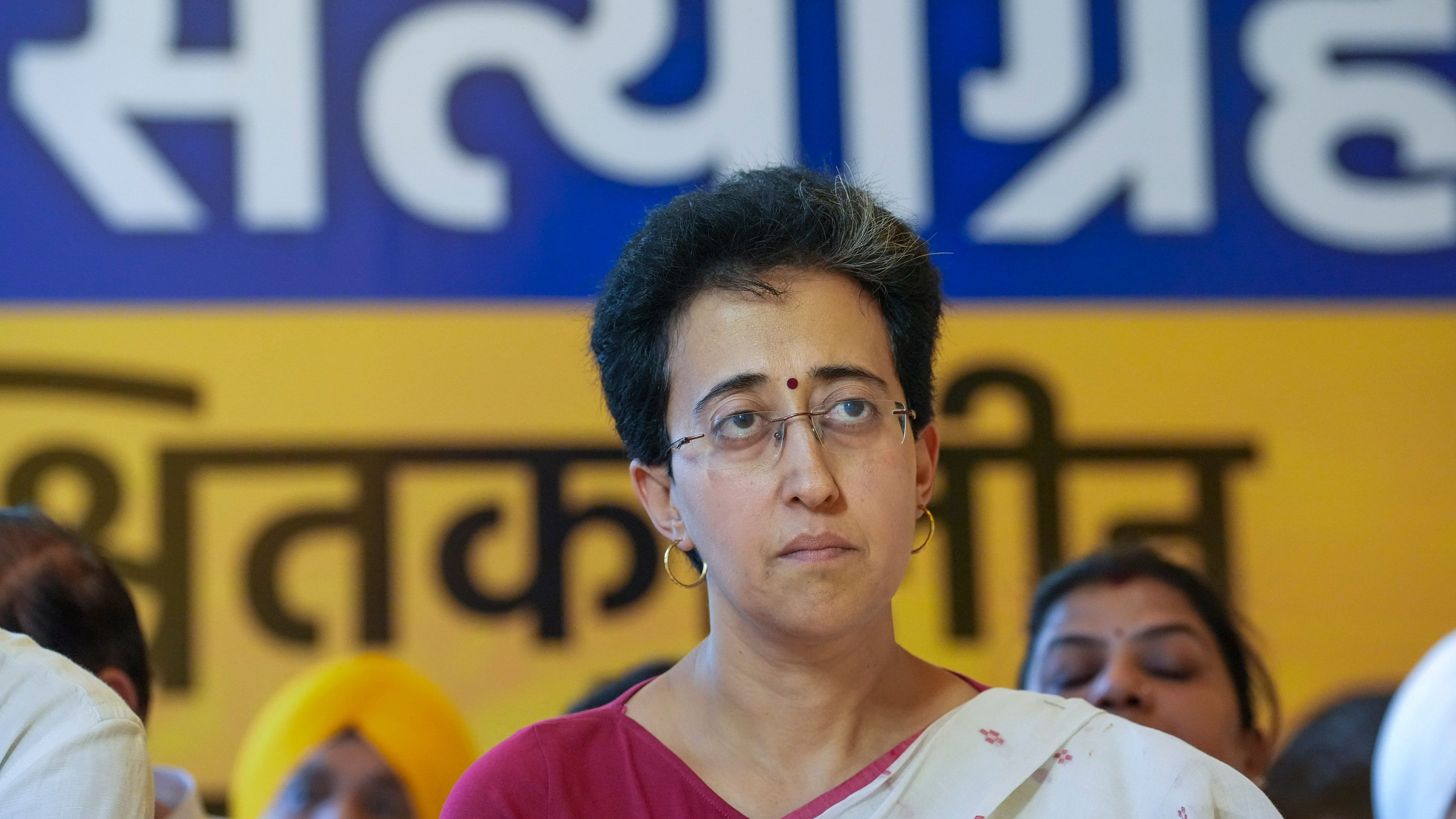 <div class="paragraphs"><p>Delhi minister and AAP leader Atishi Singh during her indefinite hunger strike to press on her demand for more water from Haryana amid the ongoing water crisis in the national capital, in New Delhi, Friday, June 21, 2024. </p></div>