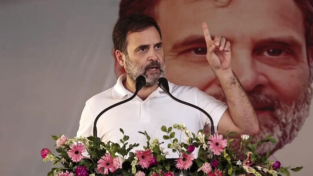 <div class="paragraphs"><p>Congress MP Rahul Gandhi addresses a public meeting, in Raebareli, Uttar Pradesh, Tuesday, June 11, 2024.</p></div>