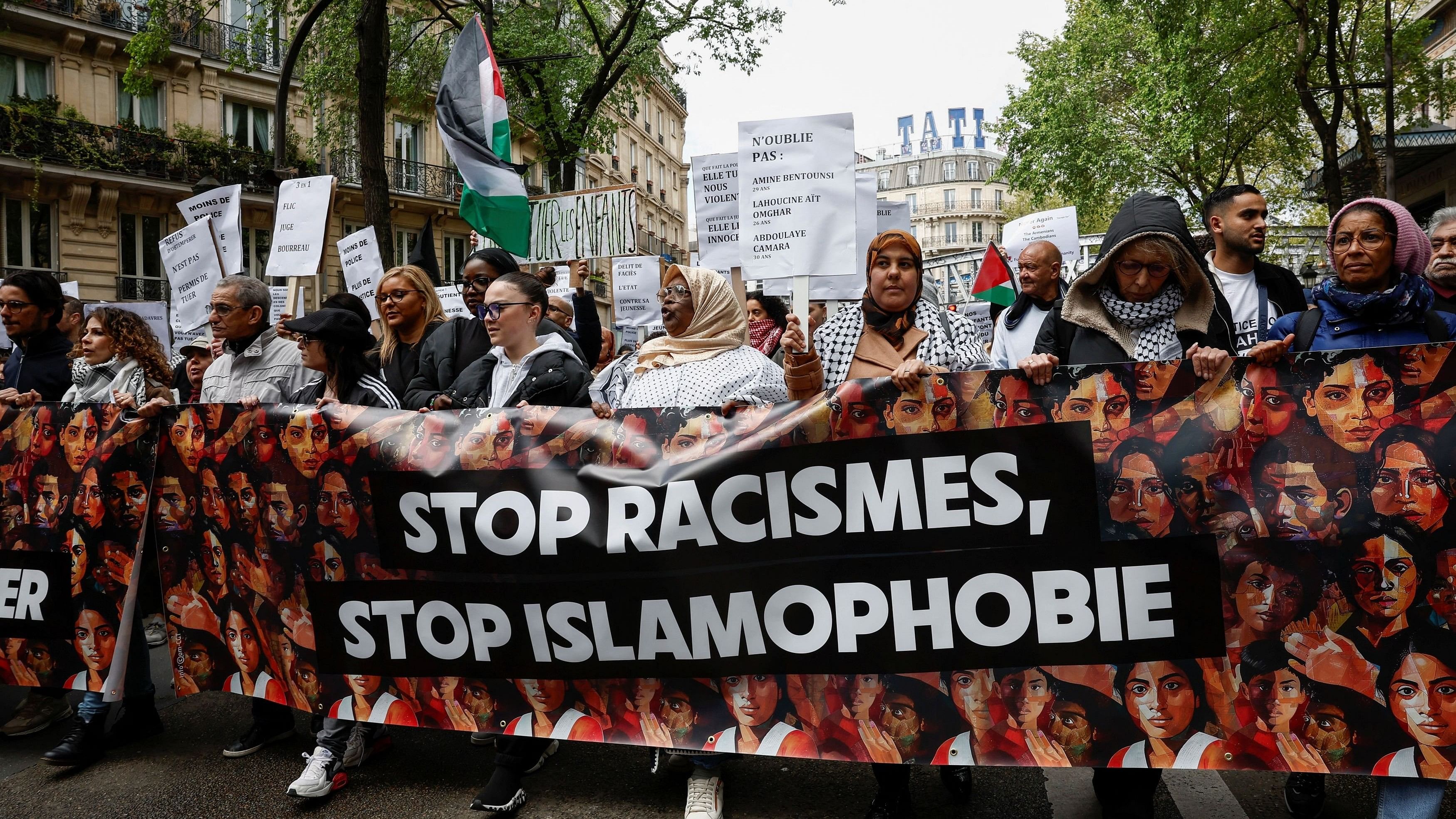 <div class="paragraphs"><p>People attend a demonstration called by various organisations against racism, Islamophobia and the protection of children in Paris, France.</p></div>