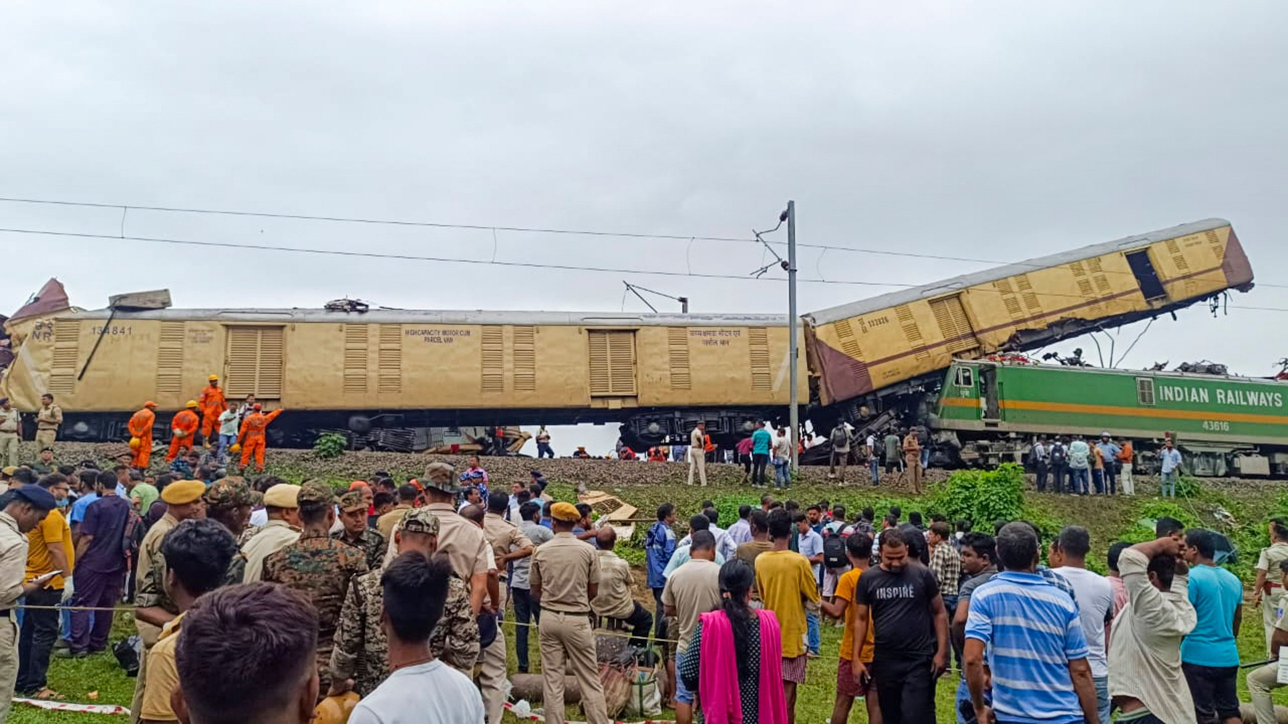 <div class="paragraphs"><p>Scenes from the Kanchanjungha  express train accident</p></div>