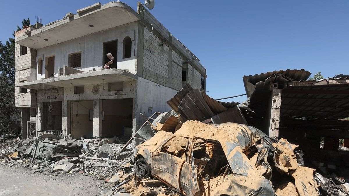 <div class="paragraphs"><p>A view shows a damaged building amid ongoing cross-border hostilities between Hezbollah and Israeli forces.</p></div>