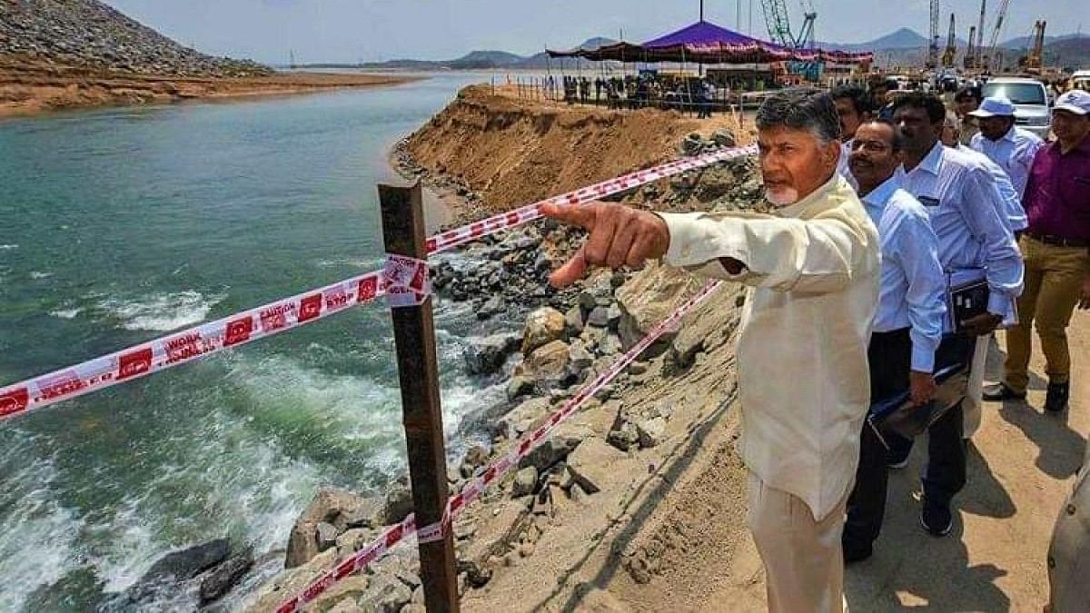 <div class="paragraphs"><p>Andhra Pradesh Chief Minister N Chandrababu Naidu at Polavaram project site.</p></div>