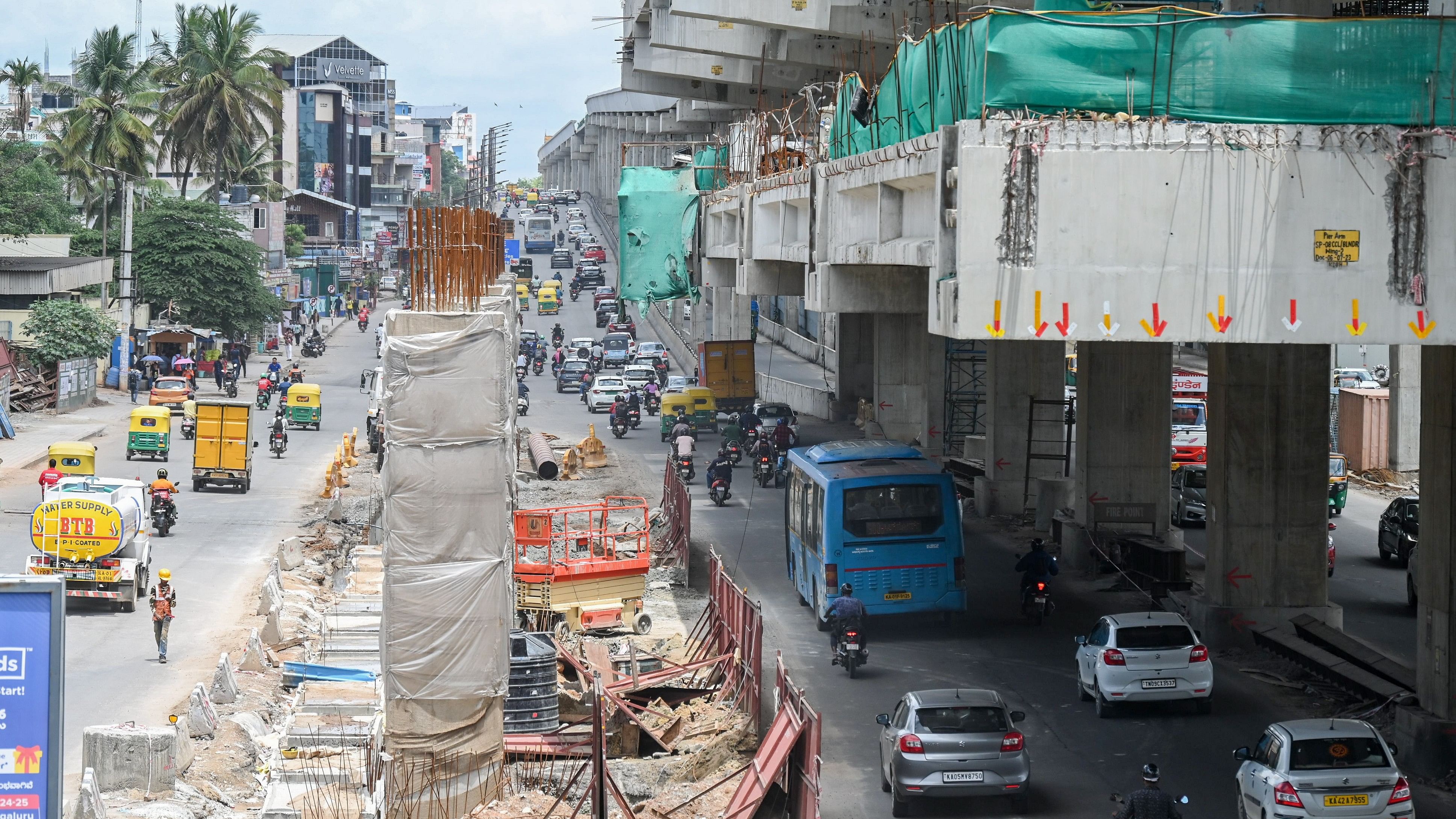 <div class="paragraphs"><p>Metro construction, drain work, heavy traffic seen at the Outer Ring Road (ORR).&nbsp;</p></div>