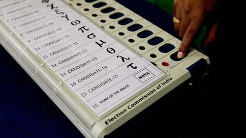 <div class="paragraphs"><p>File photo showing NOTA option on a EVM.</p></div>