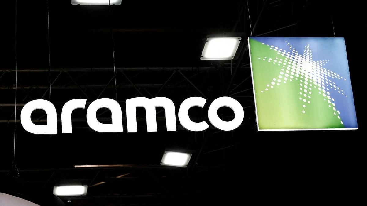 FILE PHOTO: The Saudi Aramco logo is pictured at Hyvolution exhibition in Paris, France, February 1, 2024. REUTERS/Benoit Tessier/File Photo