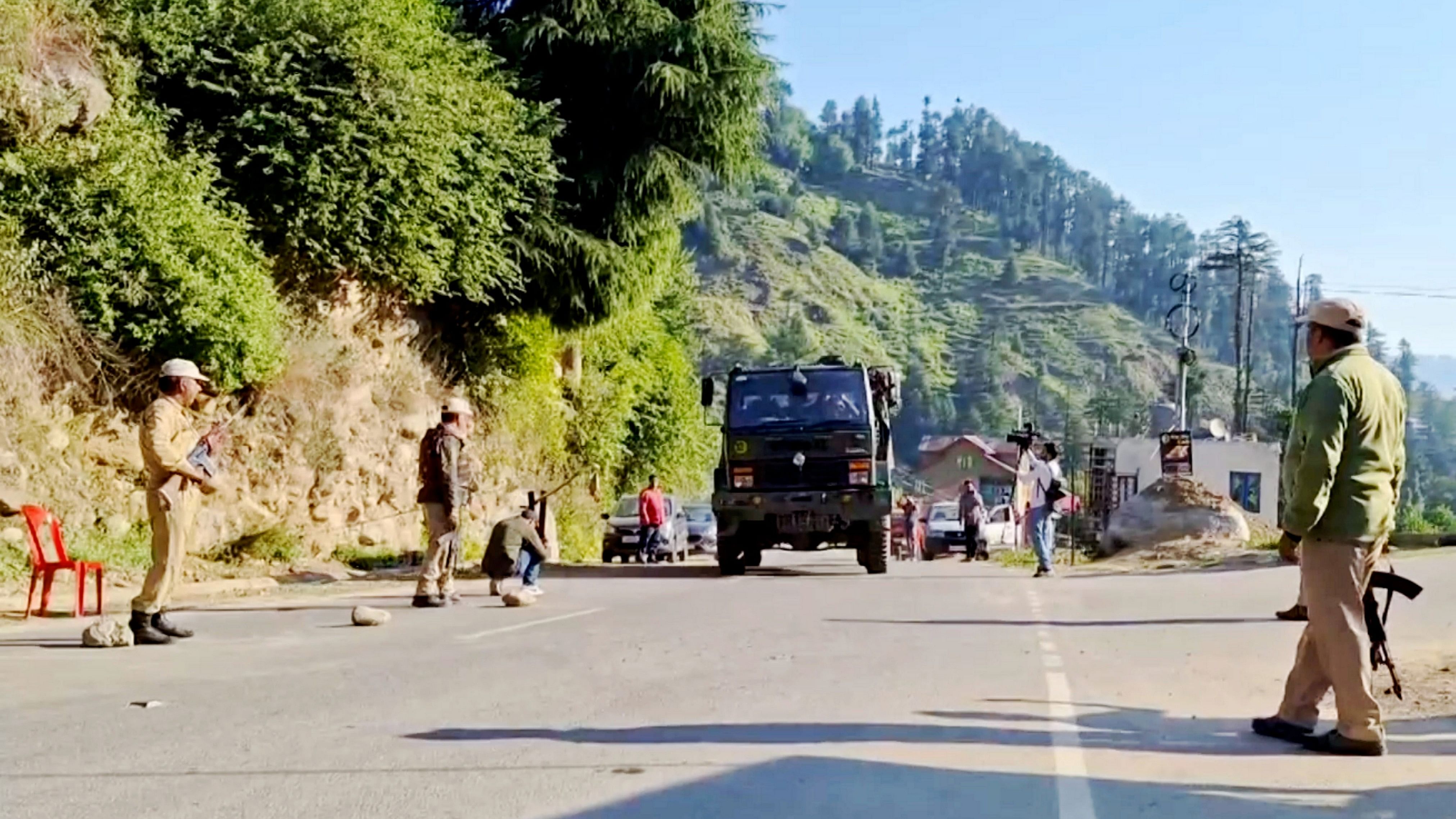 <div class="paragraphs"><p> Security personnel during search and cordon operation after a terrorist attack, at Bhadarwah, in Doda district, Wednesday, June 12, 2024. </p></div>