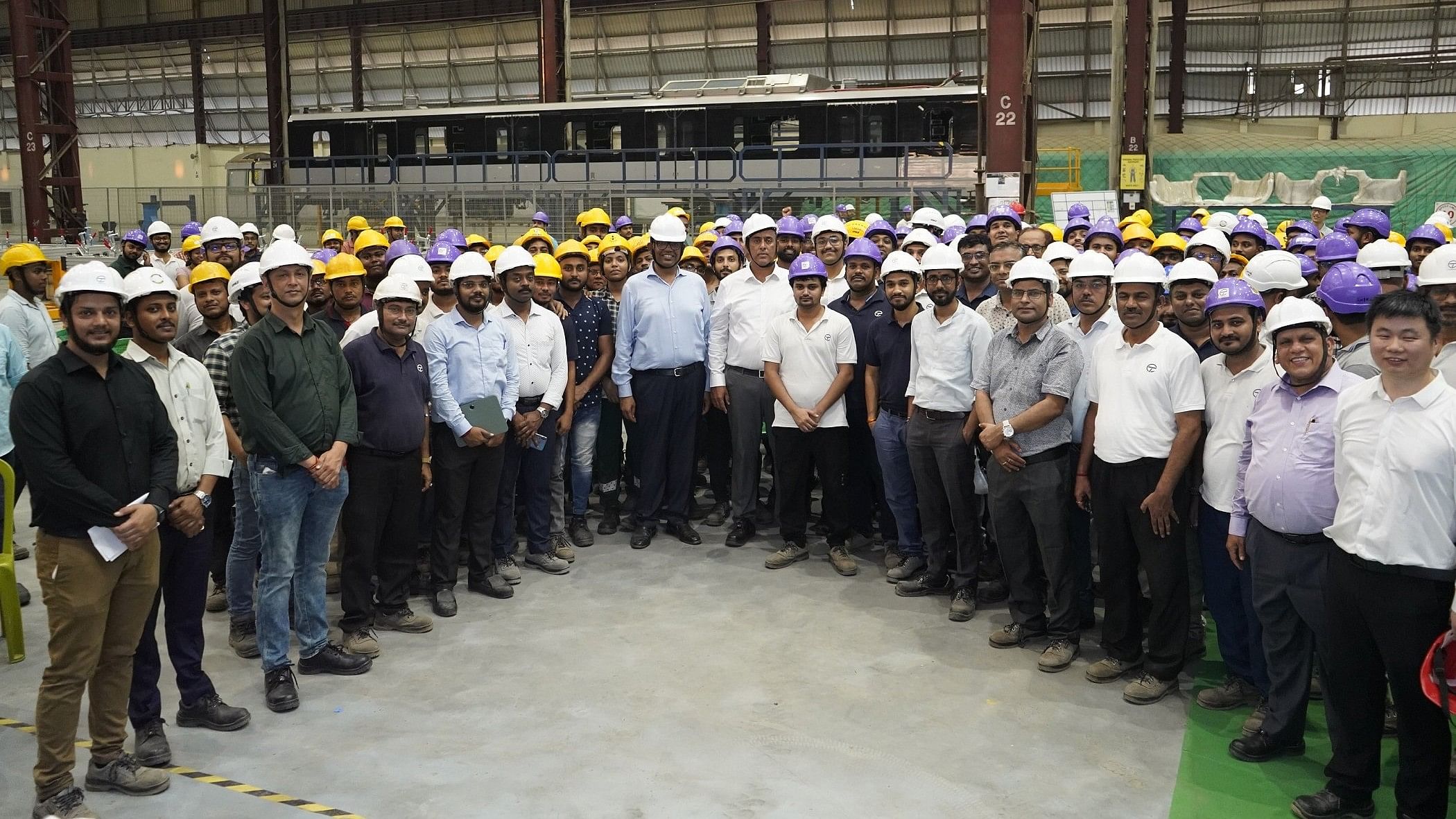 <div class="paragraphs"><p>BMRCL MD&nbsp;M Maheshwar Rao and Director (Rolling Stock) MN Dhoke with Titagarh Rail Systems Limited (TRSL) officials at the company's plant in Bengal. </p></div>