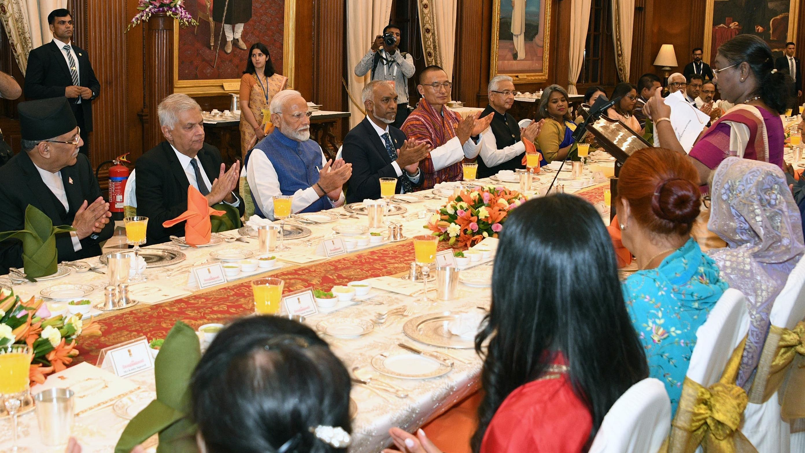 <div class="paragraphs"><p>She noted that their presence on this occasion is yet another testament to the centrality of India’s ‘Neighborhood First’ policy, and 'our SAGAR Vision for the Indian Ocean region'.</p></div>