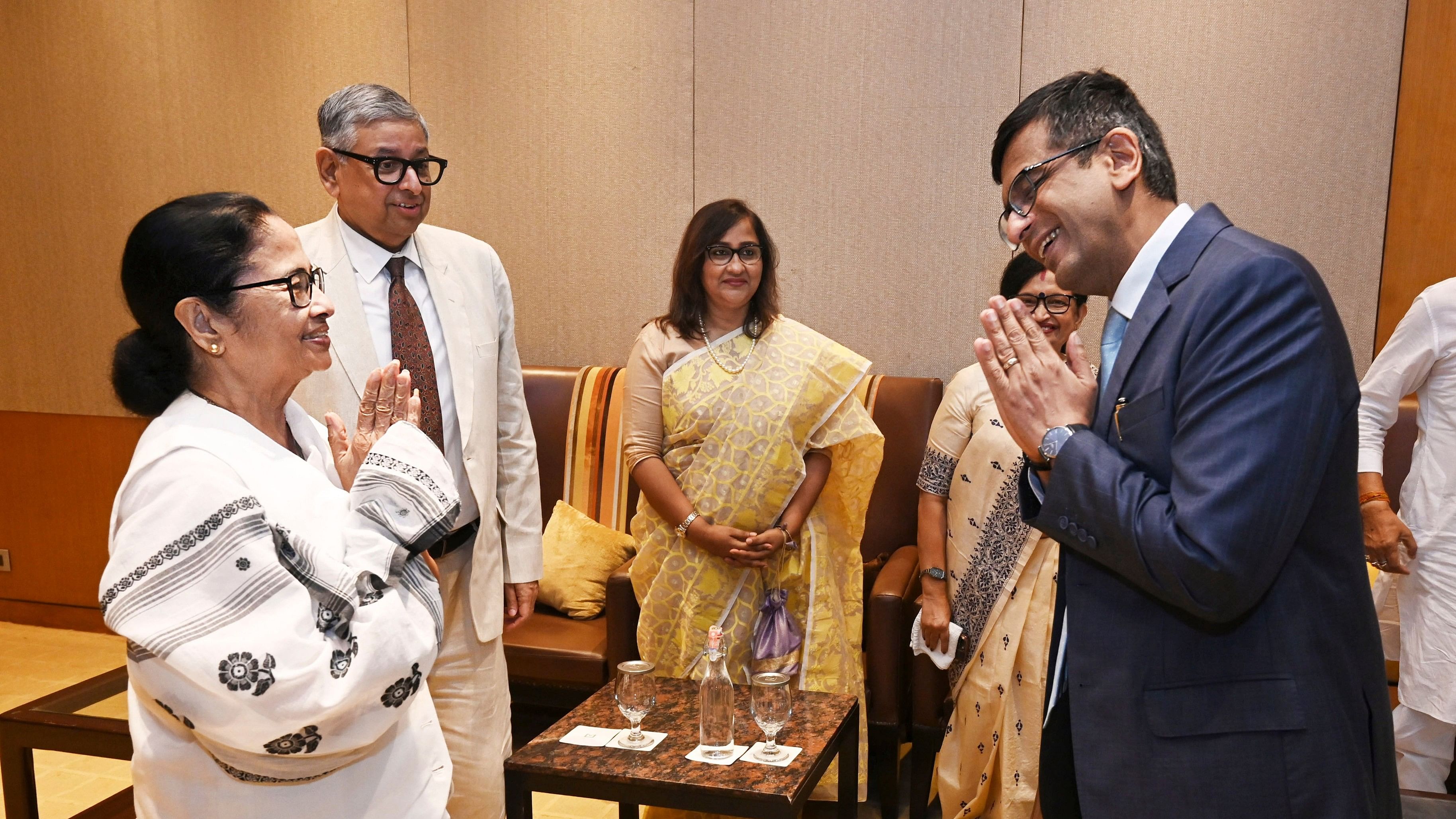 <div class="paragraphs"><p>Kolkata: West Bengal Chief Minister Mamata Banerjee with Chief Justice of India D Y Chandrachud during National Judicial Academy's conference on 'Contemporary Judicial Developments and Strengthening Justice through Law &amp; Technology', in Kolkata, Saturday, June 29, 2024.</p></div>
