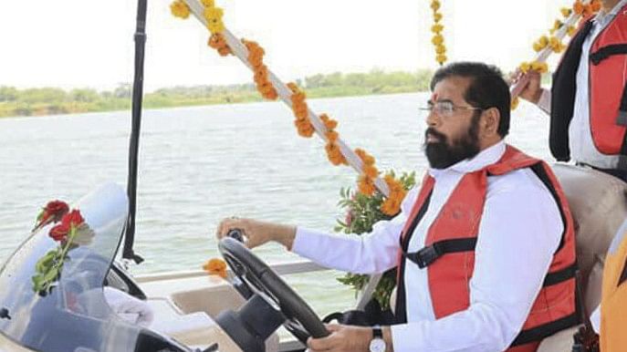 <div class="paragraphs"><p>Maharashtra CM Eknath Shinde at the inauguration of a water tourism project on the banks of Wainganga river, in Bhandara district, Monday, June 24, 2024.</p></div>