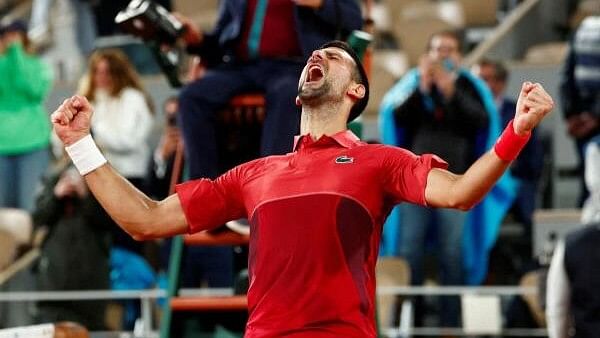 <div class="paragraphs"><p>Serbia's Novak Djokovic celebrates after winning his match against Italy's Lorenzo Musetti.</p></div>