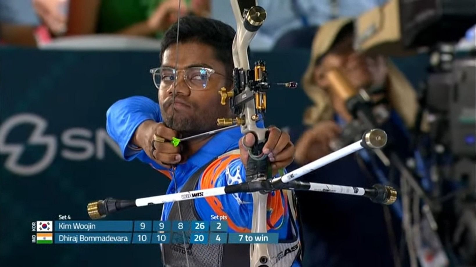 <div class="paragraphs"><p>Screengrab of&nbsp;Dhiraj Bommadevara, member of the Indian men's recurve archery team at&nbsp;the Final Olympic Qualifier</p></div>