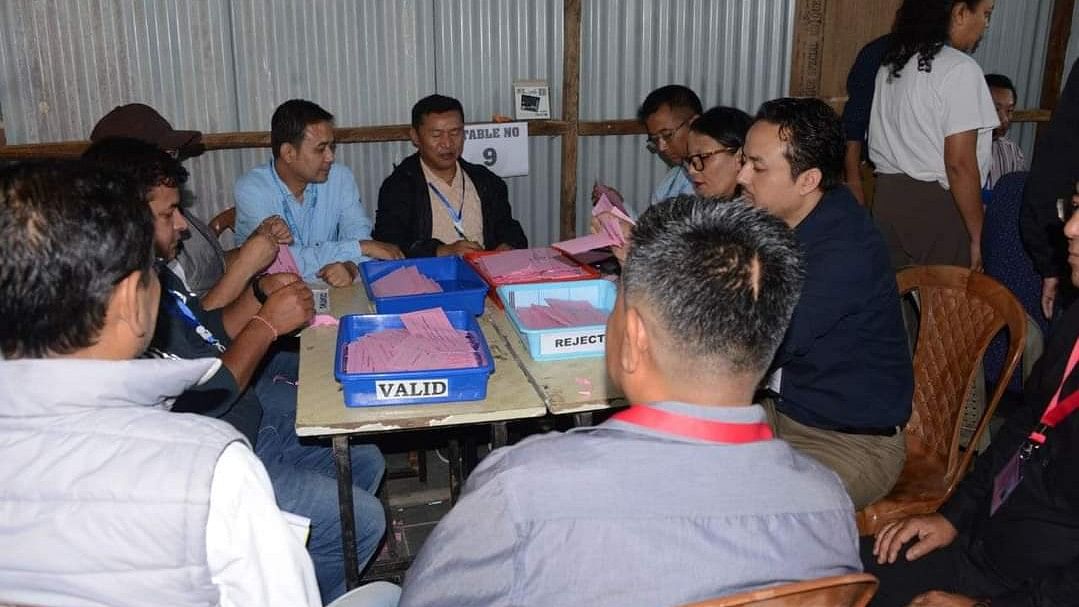 <div class="paragraphs"><p>Counting of postal ballot votes at a centre in Sikkim.</p></div>