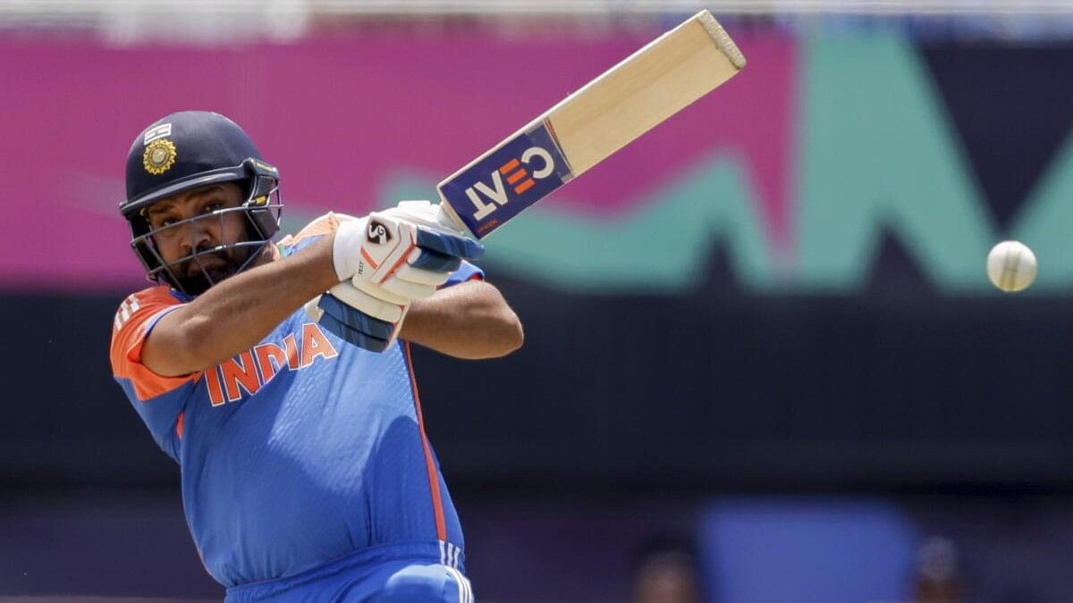 <div class="paragraphs"><p>India captain Rohit Sharma plays a shot against Ireland during an ICC Men's T20 World Cup cricket match at the Nassau County International Cricket Stadium in Westbury, New York.</p></div>