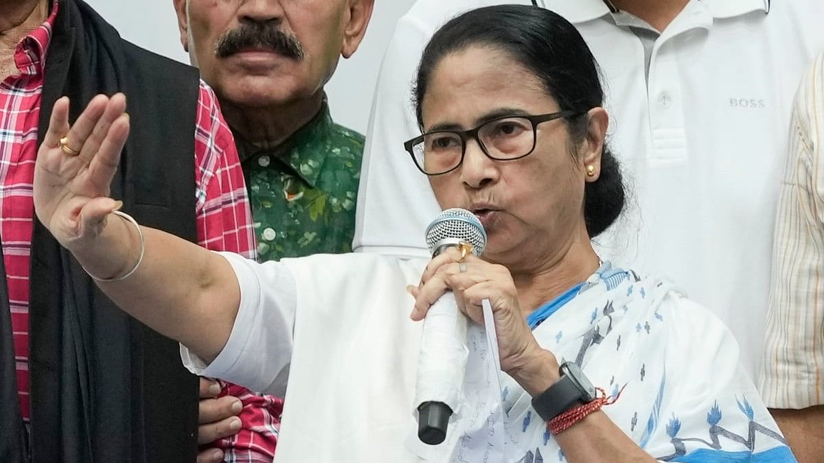 <div class="paragraphs"><p>West Bengal Chief Minister and TMC Supremo Mamata Banerjee interacts with the media after a meeting with newly elected MPs of the party at her Kalighat residence, in Kolkata.</p></div>