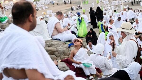 <div class="paragraphs"><p>Muslim pilgrims gather at Mount of Mercy on the plain of Arafat during the annual haj pilgrimage, outside the holy city of Mecca, Saudi Arabia, June 15, 2024.</p></div>