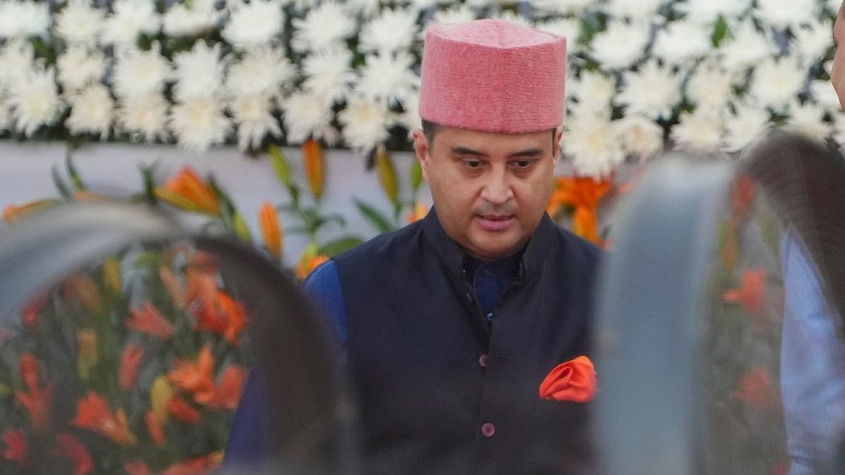 <div class="paragraphs"><p>BJP MP Jyotiraditya Scindia at the swearing-in ceremony of the new Union government, at Rashtrapati Bhavan.</p></div>