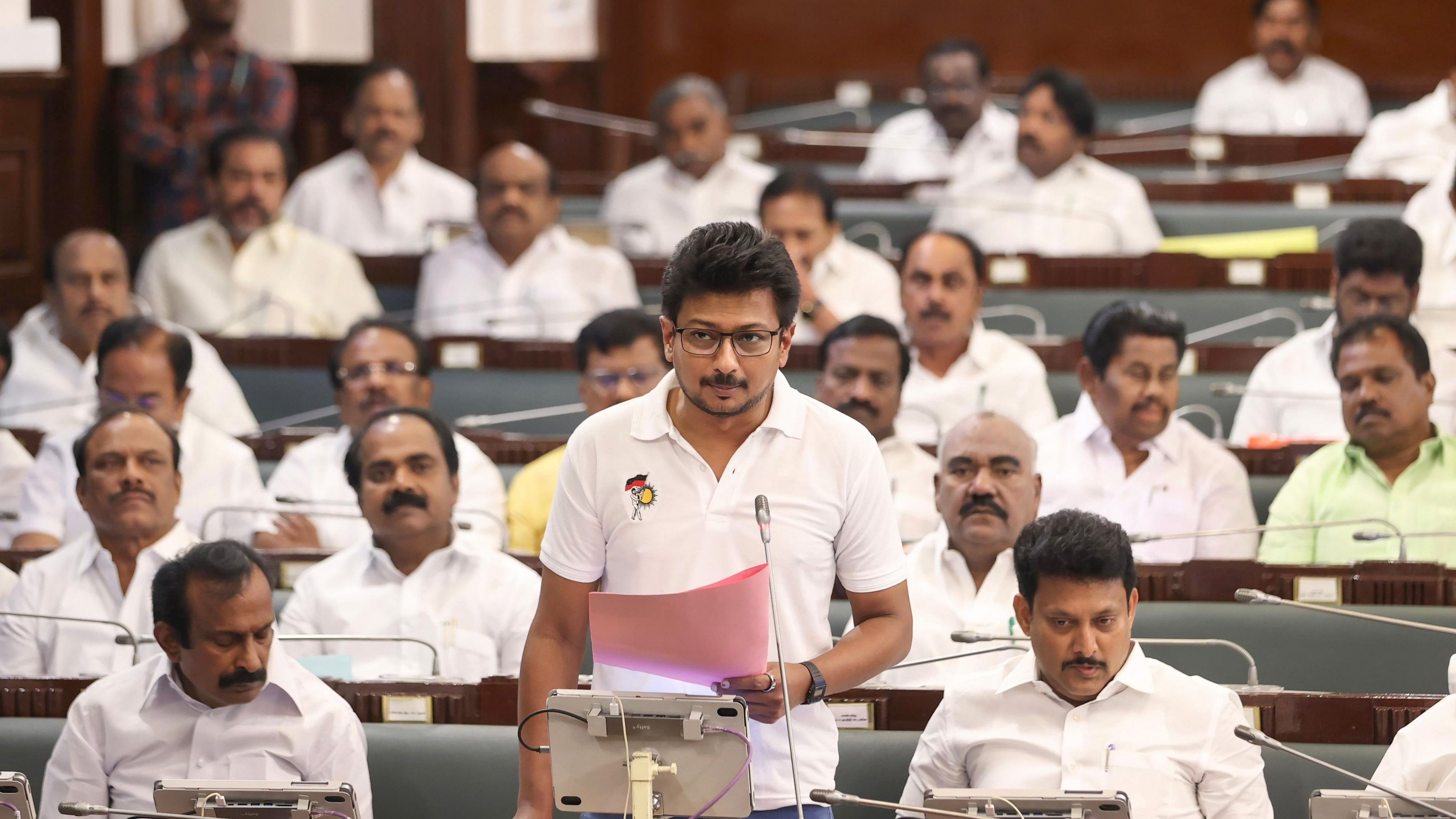 <div class="paragraphs"><p> Chennai: Tamil Nadu Minister Udhayanidhi Stalin speaks in the Legislative Assembly on June 22</p></div>