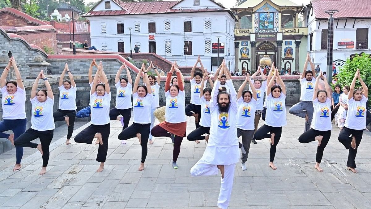 <div class="paragraphs"><p>The Indian Embassy in Nepal organised a yoga demonstration at the premises of the revered Pashupatinath Temple here on Friday.&nbsp;</p></div>