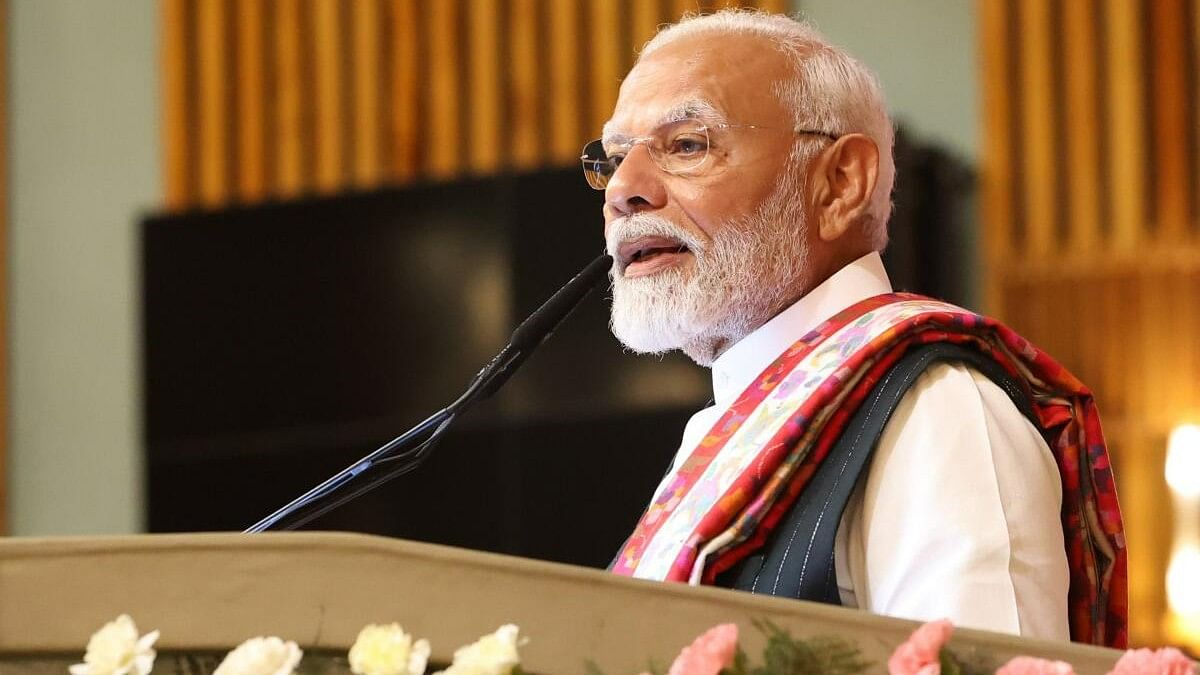 <div class="paragraphs"><p>Prime Minister Narendra Modi addresses the 'Empowering Youth, Transforming J&amp;K' programme, in Srinagar, Thursday, June 20, 2024.</p></div>