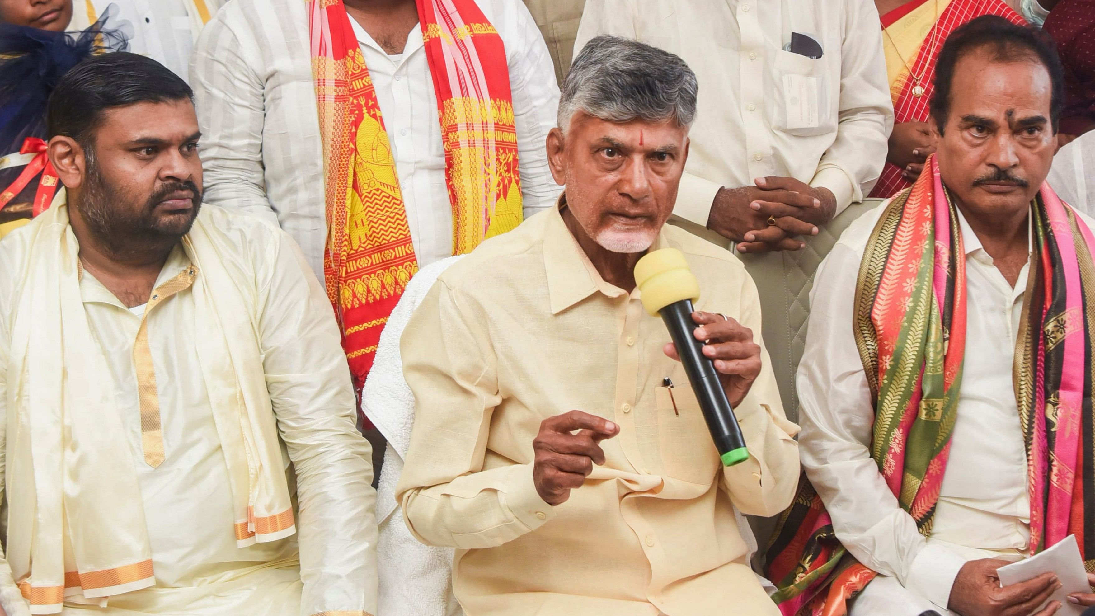 <div class="paragraphs"><p>Tirumala: Andhra Pradesh Chief Minister N Chandrababu Naidu speaks to the media after offering prayer at the Venkateswara temple, in Tirumala, Thursday, June 13, 2024. </p></div>