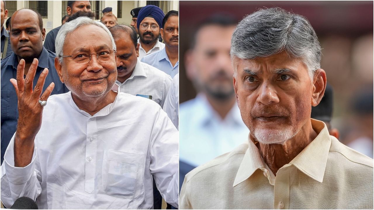 <div class="paragraphs"><p>(From Left) JD(U)&nbsp;Nitish Kumar; TDP's Chandrababu Naidu</p></div>