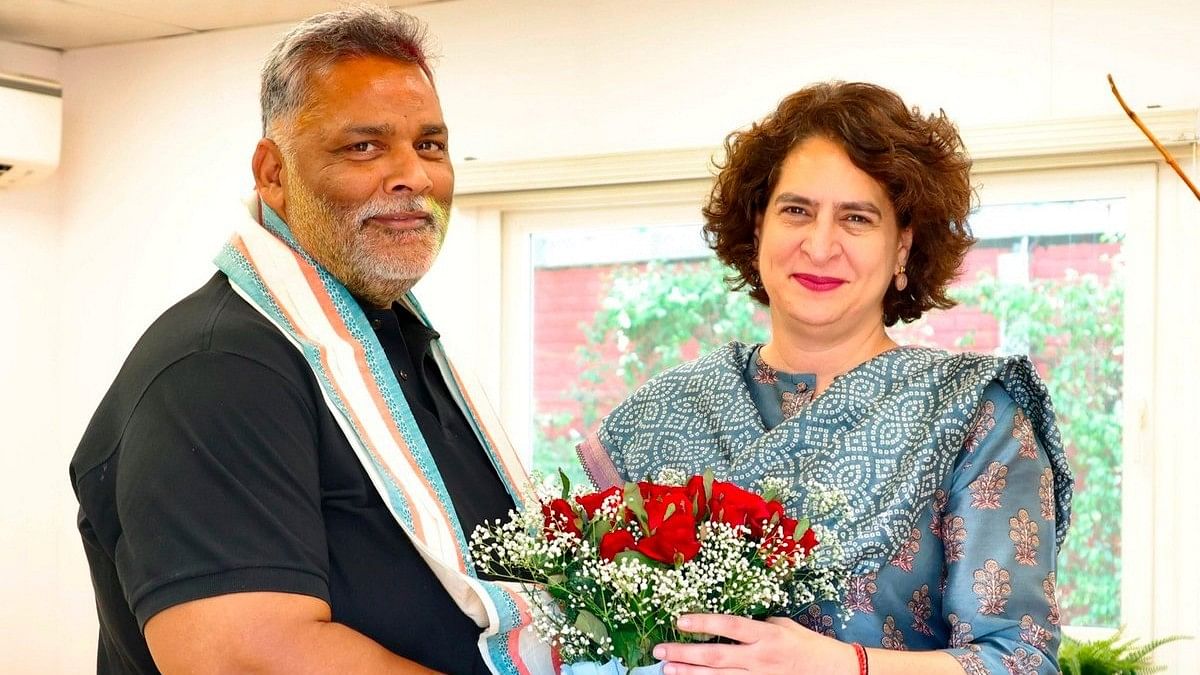 <div class="paragraphs"><p> AICC General Secretary Priyanka Gandhi Vadra with newly elected MP Pappu Yadav during a meeting, in New Delhi, Monday, June 10, 2024. </p></div>