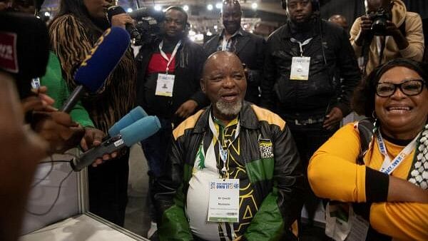 <div class="paragraphs"><p>National Chairperson of the African National Congress Gwede Mantashe and Nomvula Paula Mokonyane, Deputy Secretary-General of the African National Congress (ANC) sit at the ANC booth surrounded by media at the result board, at the National Results Operation Centre of the IEC, which serves as an operational hub where results of the national election are displayed, in Midrand, South Africa, June 1, 2024.</p></div>