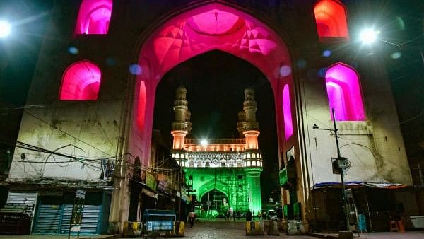 <div class="paragraphs"><p>File photo showing&nbsp;Charminar illuminated in tricolours on the occasion of Telangana State Formation Day, in Hyderabad.</p></div>