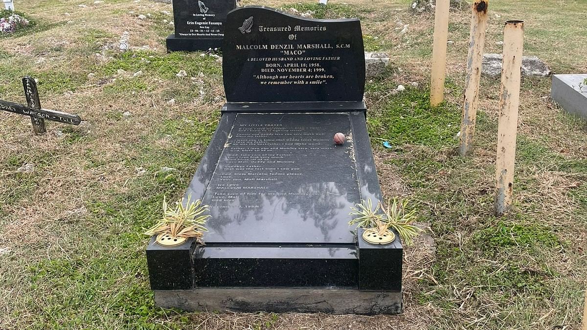 <div class="paragraphs"><p>The final resting place of Malcolm Marshall in Barbados. </p></div>