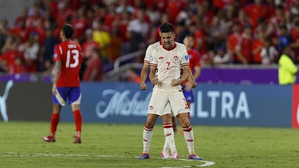 <div class="paragraphs"><p>Canada midfielder Stephen Eustaquio  celebrates after the game against Chile.</p></div>