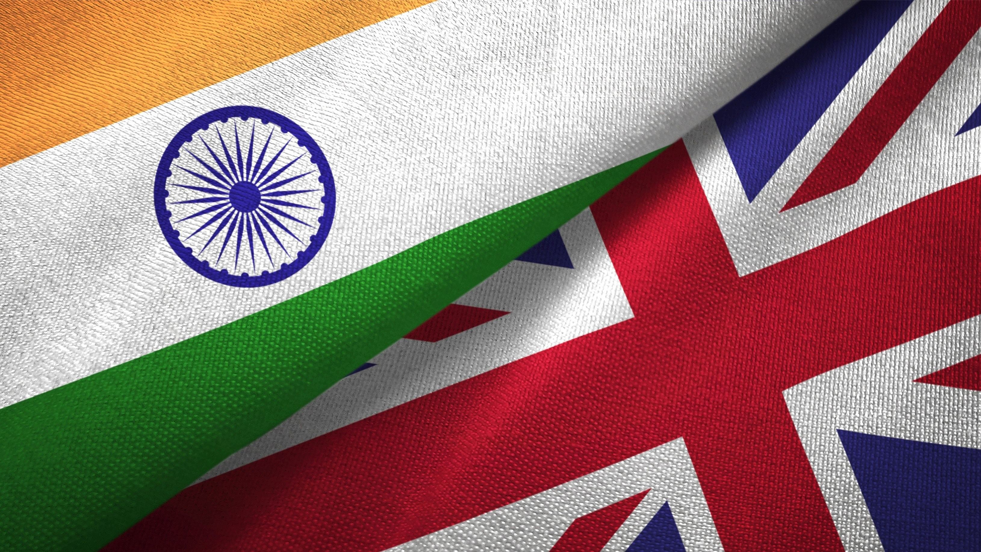 <div class="paragraphs"><p>India and UK's National Flags.</p></div>