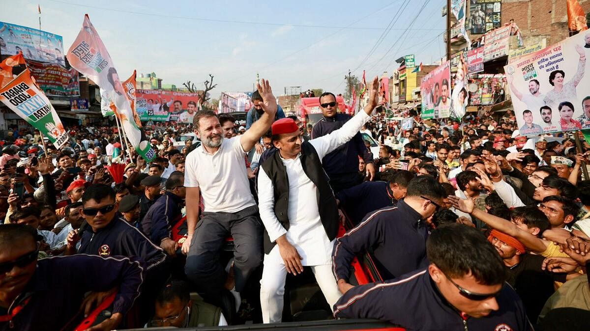 <div class="paragraphs"><p>Congress MP Rahul Gandhi and Samajwadi Party chief Akhilesh Yadav.</p></div>