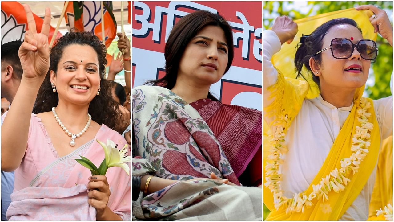 <div class="paragraphs"><p>(From left) BJP's Kangana Ranaut; SP’s Dimple Yadav; TMC’s Mahua Moitra</p></div>