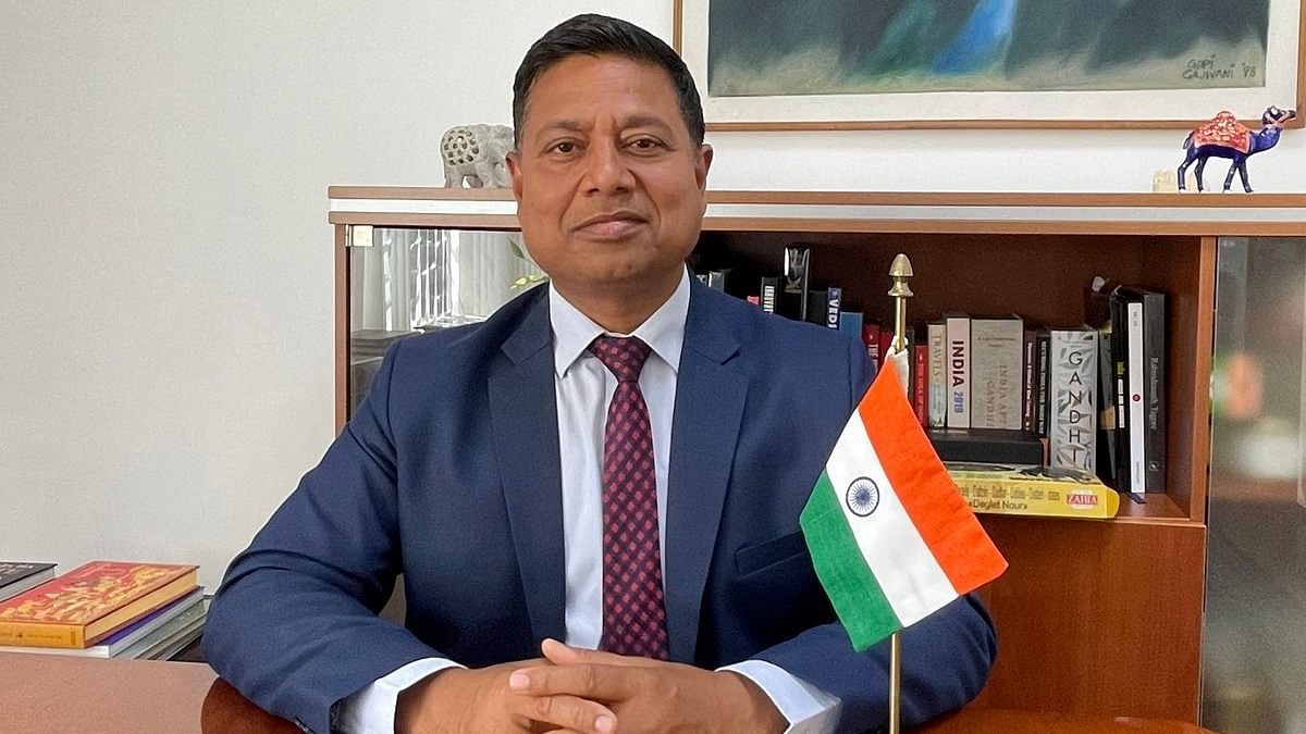 <div class="paragraphs"><p> Indian Ambassador to Bulgaria Sanjay Rana in his office at the Indian Embassy, in Sofia, Bulgaria.</p></div>
