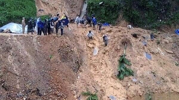 <div class="paragraphs"><p>Debris being cleared after landslides due to incessant rains in the aftermath of Cyclone Remal, in Aizawl, Mizoram.</p></div>