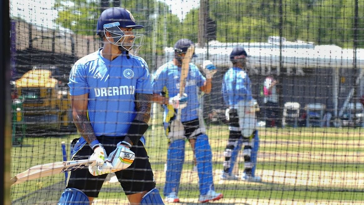 <div class="paragraphs"><p>Indian player Suryakumar Yadav during a practice session ahead of the T20 Cricket World Cup match between India and Ireland, in New York, Tuesday, June 4, 2024. </p></div>