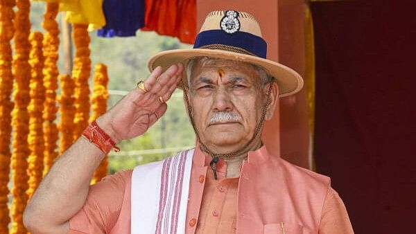 <div class="paragraphs"><p>Jammu and Kashmir Lieutenant Governor Manoj Sinha during the Passing out Parade of Jammu and Kashmir Police's 16th BRTC Batch at the Subsidiary Police Training Centre, in Reasi district.</p></div>